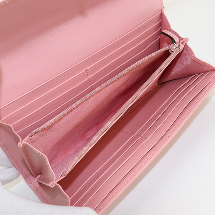 GUCCI Double G Long wallet with double fold coin purse leather pink Women