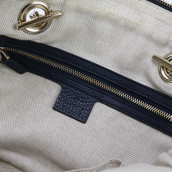 GUCCI 308983 ChainShoulder Bag Soho leather navy Women