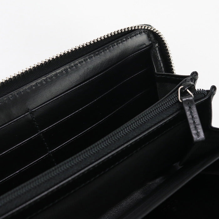 GUCCI 428736 0YK0N 1000 Long Wallet GG Marmont Zipper Wallet leather black mens(unisex)