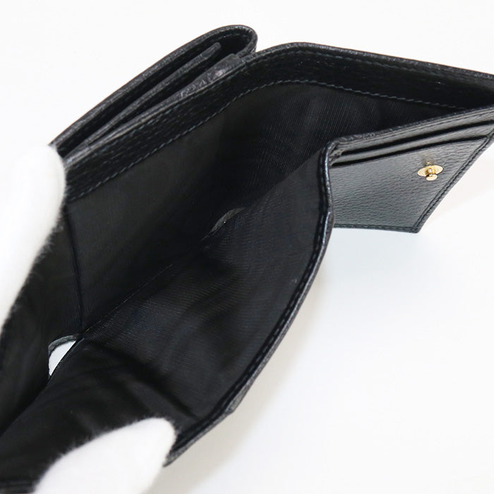 GUCCI 474746 Tri-fold wallet GG Marmont Compact wallet leather black Women