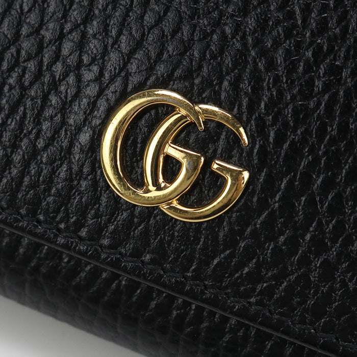 GUCCI 474746 Tri-fold wallet GG Marmont Compact wallet leather black Women