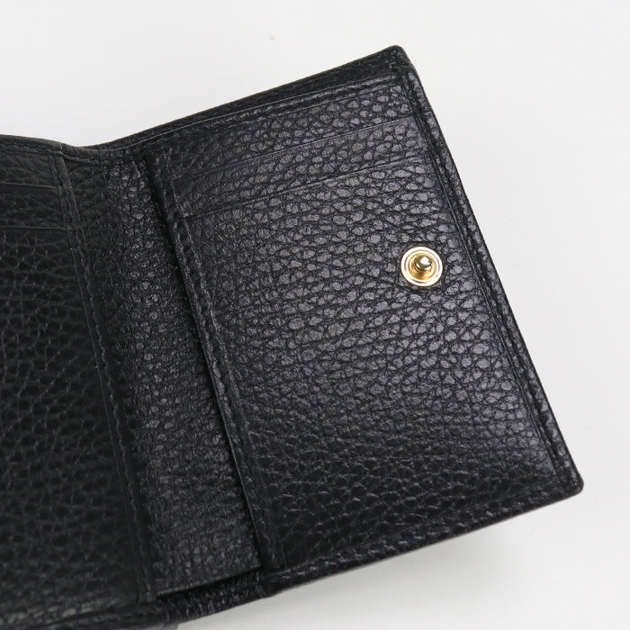 GUCCI 474746 Tri-fold wallet GG Marmont Compact wallet leather black Women