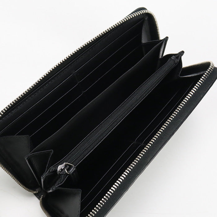 GUCCI 625558 GG emboss PurseZip Around leather black mens