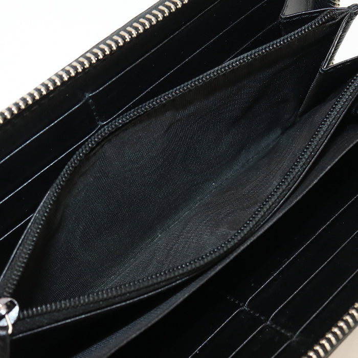 GUCCI 625558 GG emboss PurseZip Around leather black mens