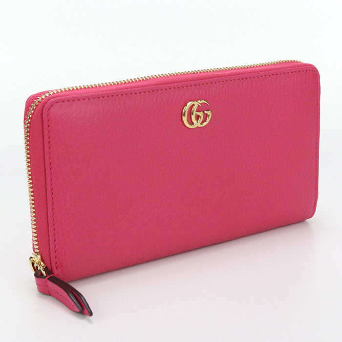 GUCCI GU84597 Zip around wallet Double G PurseZip leather Pink Women