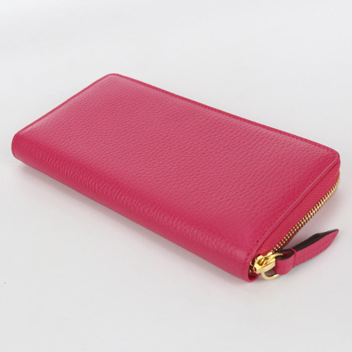 GUCCI GU84597 Zip around wallet Double G PurseZip leather Pink Women