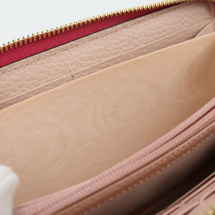 GUCCI GU84597 Zip around wallet Double G PurseZip leather Pink Women