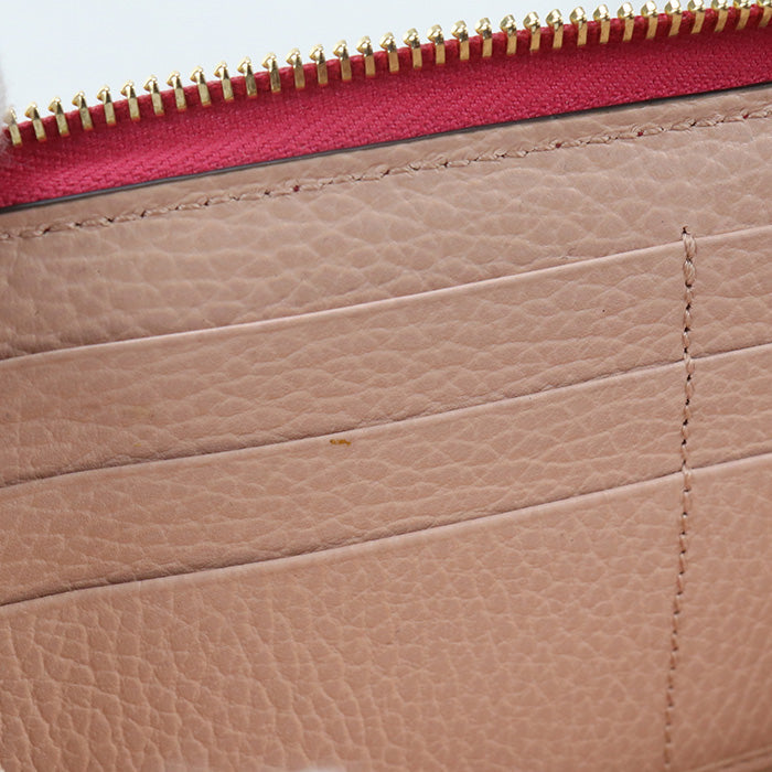 GUCCI GU84597 Zip around wallet Double G PurseZip leather Pink Women