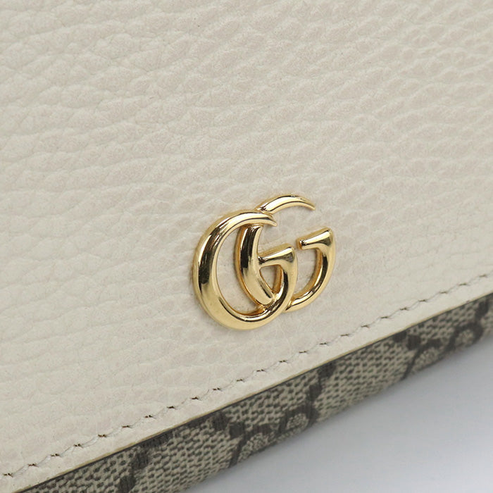 GUCCI GU84766 Medium wallet Double G Folded wallet GG Supreme Beige Women
