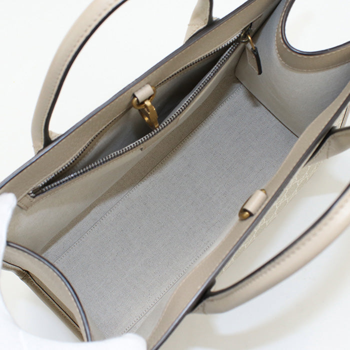 GUCCI 659983 Tote Bag Interlocking G Small 2way Tote Bag GG Supreme, leather beige Women