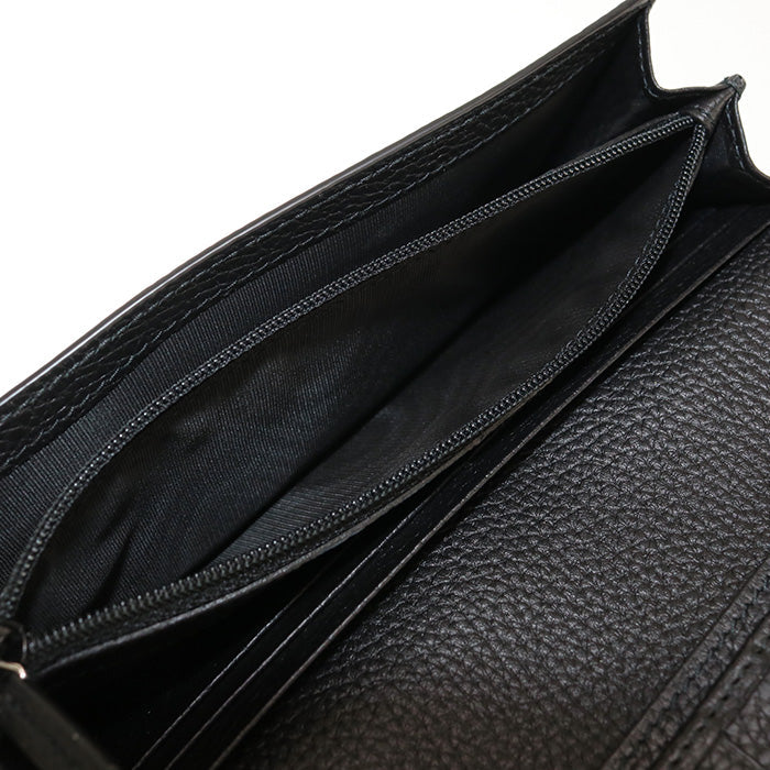 GUCCI 771151 Wallet Long with double fold coin purse leather  black mens