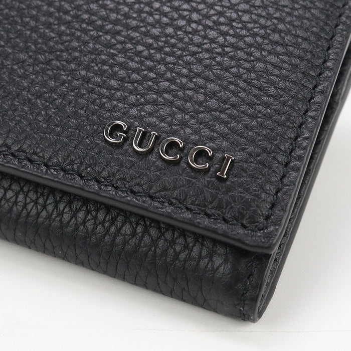 GUCCI 771151 Wallet Long with double fold coin purse leather  black mens