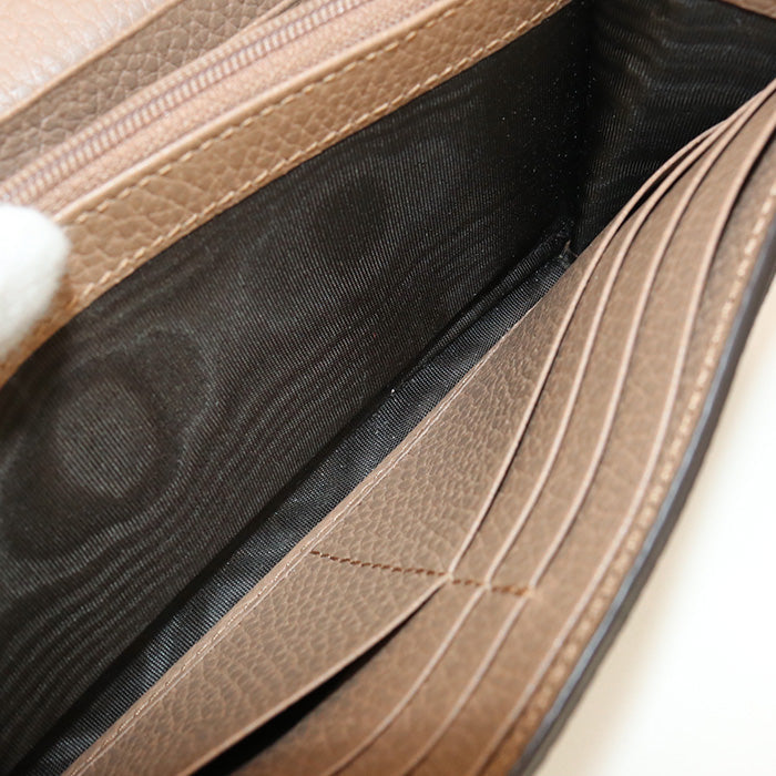 GUCCI 456116 17WAG 5788 Bicolor Continental Long wallet GG Supreme beige Women