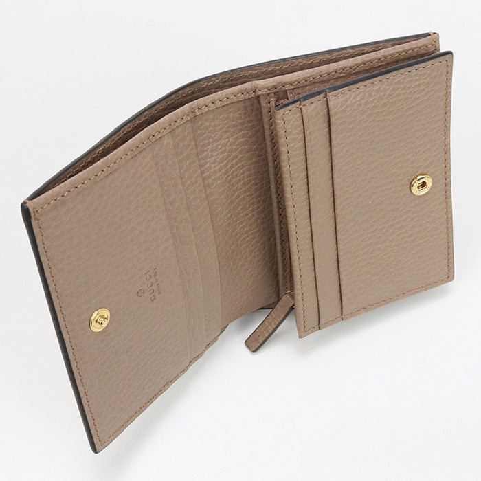 GUCCI 658610 GG Marmont Flap wallet GG Supreme Canvas/leather beige Women