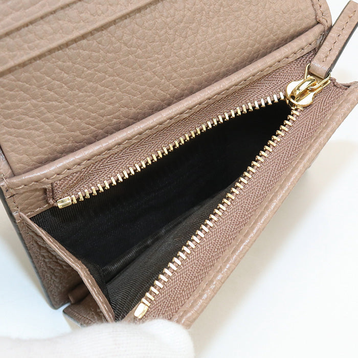 GUCCI 658610 GG Marmont Flap wallet GG Supreme Canvas/leather beige Women