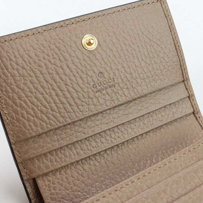 GUCCI 658610 GG Marmont Flap wallet GG Supreme Canvas/leather beige Women