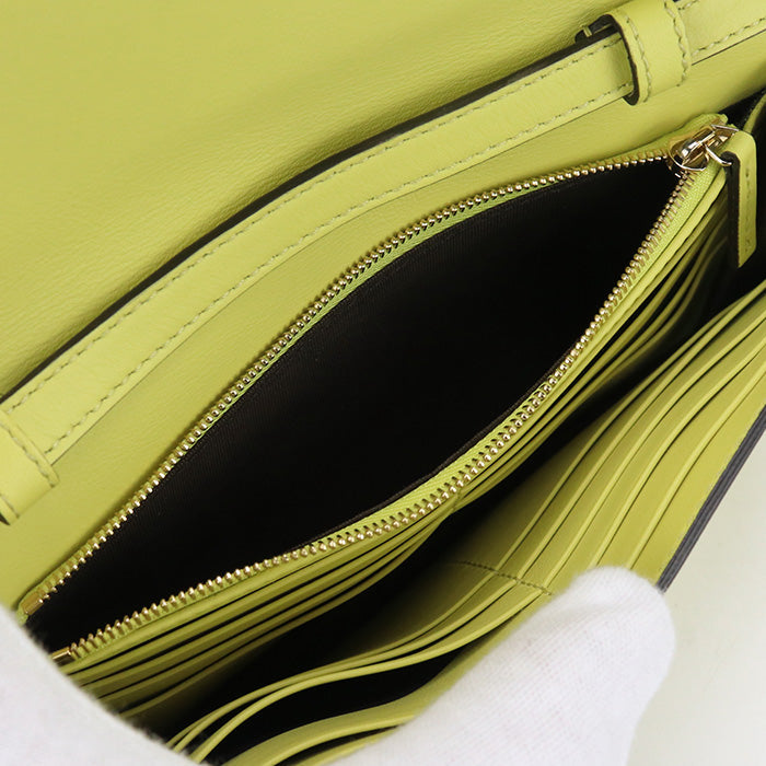 GUCCI 369664 Interlocking G Shoulder wallet Chain wallet leather yellow Women