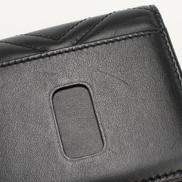GUCCI GU86579 Bifold Wallet GG Marmont Folded leather Black Women