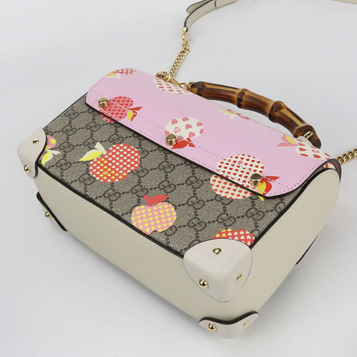 GUCCI 603221 Bamboo 2WAY Handbag shoulder bag Padlock GG Supreme multicolor Women