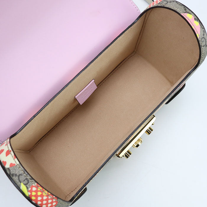 GUCCI 603221 Bamboo 2WAY Handbag shoulder bag Padlock GG Supreme multicolor Women