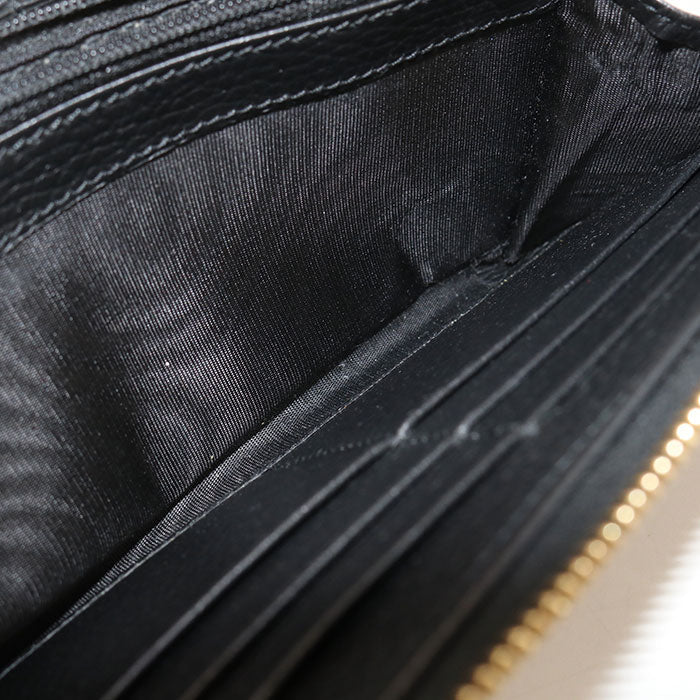 GUCCI 456117 Zip around wallet Double G PurseZip Around leather black Women