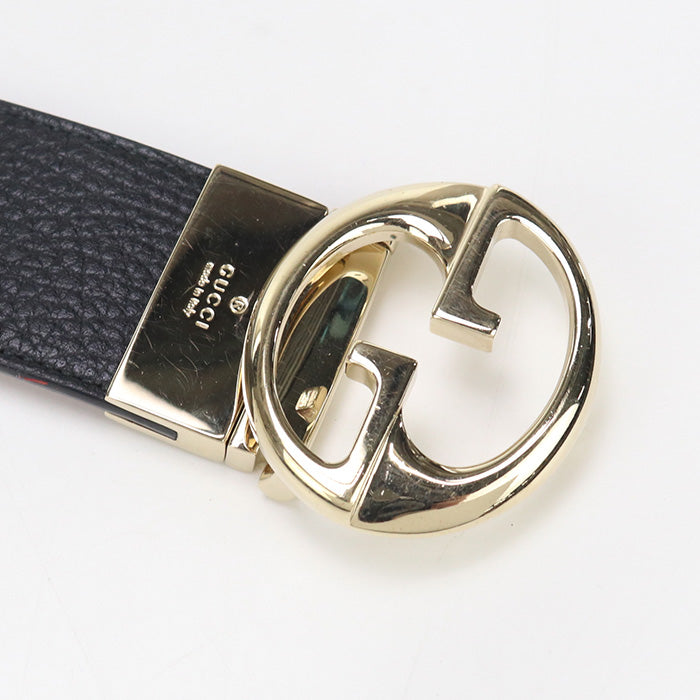 GUCCI 450000 CAO2G Reversible belt leather Black Women