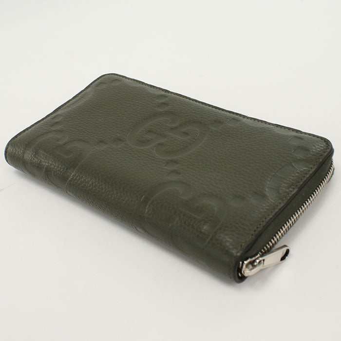 GUCCI 739482 organizer Jumbo GG PurseZip Around leather Khaki mens