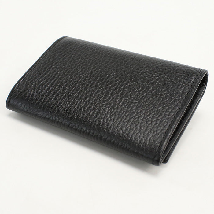 GUCCI 739525 Card Case Double G name card holder leather black Women