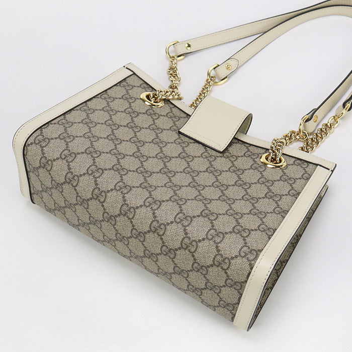 GUCCI GU88506 Small Shoulder Bag Padlock  GG Supreme Canvas beige Bag Women