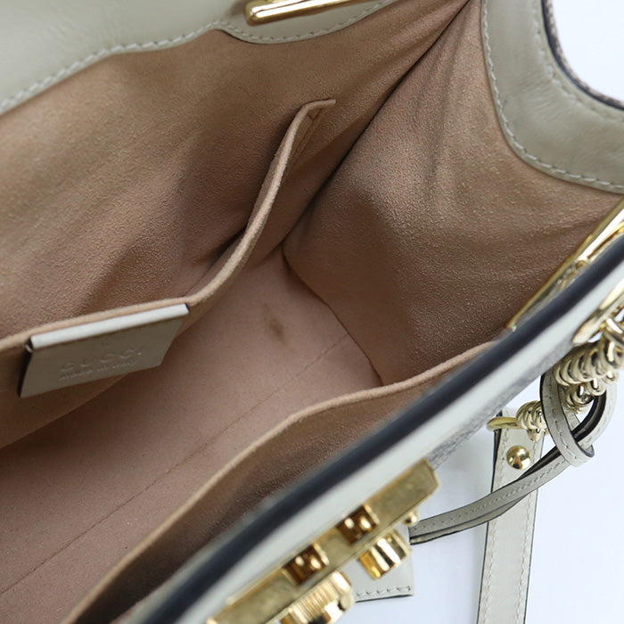GUCCI GU88506 Small Shoulder Bag Padlock  GG Supreme Canvas beige Bag Women