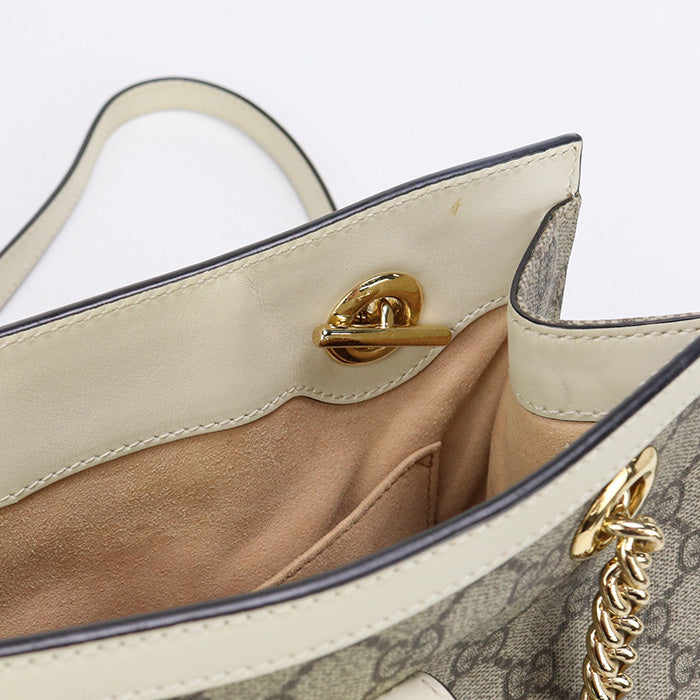 GUCCI GU88506 Small Shoulder Bag Padlock  GG Supreme Canvas beige Bag Women