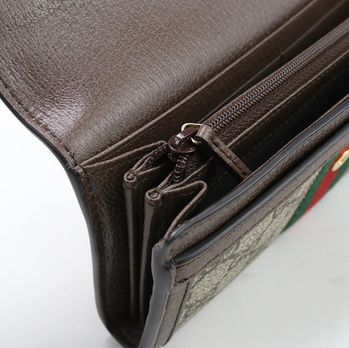 GUCCI 523153 Long Wallet Ofidia GG Continental Wallet GG Supreme Canvas, leather multicolor Women