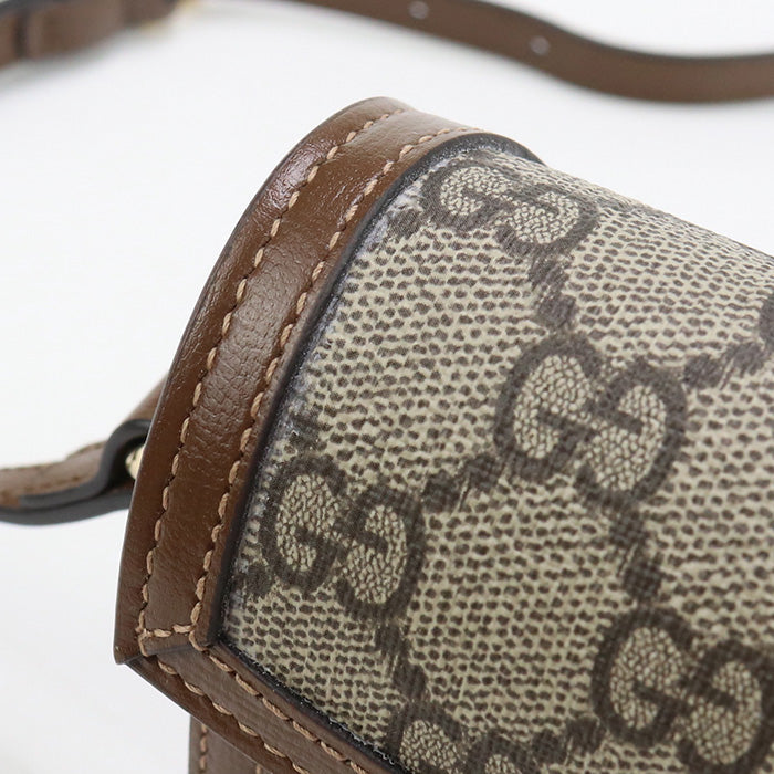 GUCCI GU89022 Horsebit 1955 Mini Shoulder Bag GG Supreme Canvas beige Women