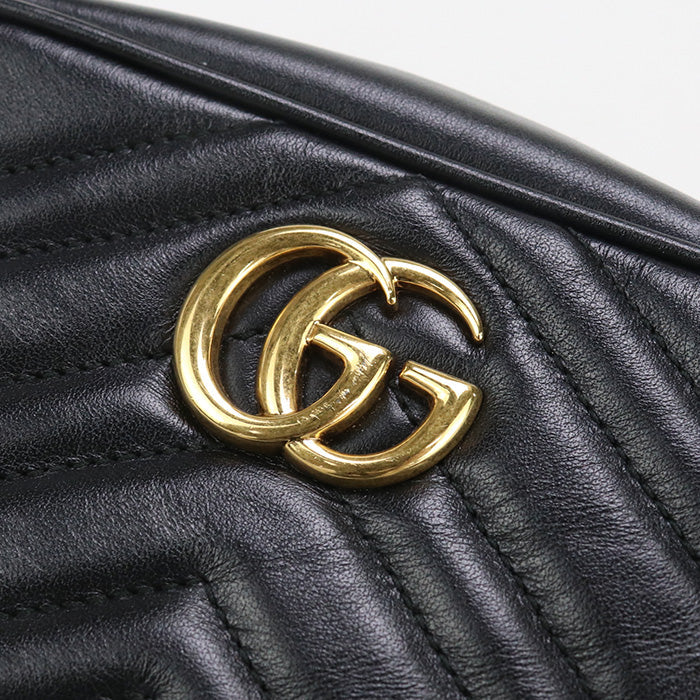 GUCCI 448065 Shoulder Bag GG Marmont Mini camera bag leather black Women