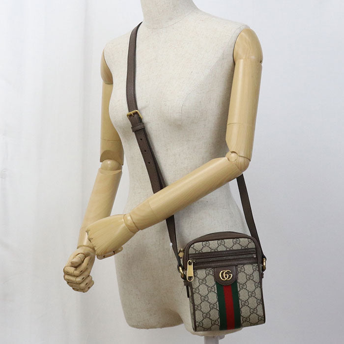 GUCCI 598127 GG Shoulder Bag Ofidia GG Supreme beige unisex