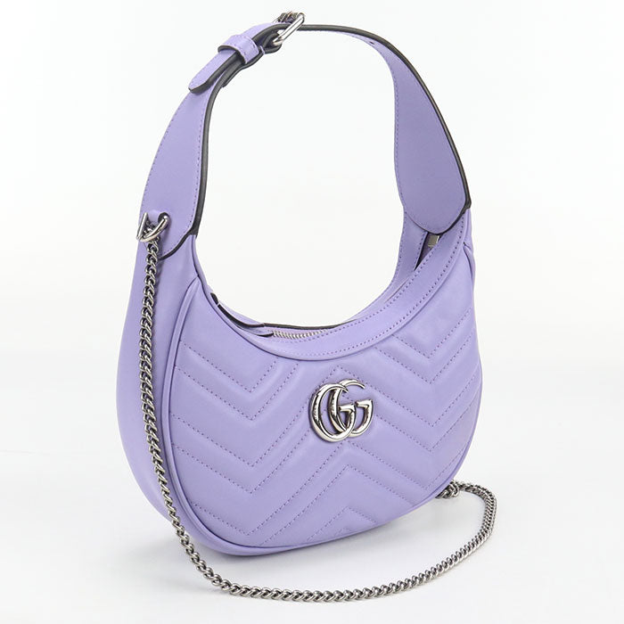 GUCCI 699514 2WAY GG Marmont Handbag leather purple Women