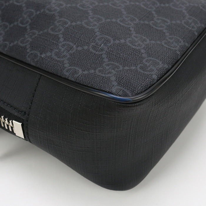 GUCCI 478325 body bag Soft GG Supreme Belt bag GG Supreme Canvas black mens