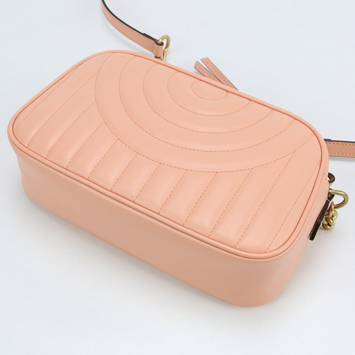 GUCCI GU89433 Small camera bag GG Marmont Shoulder Bag pink Women