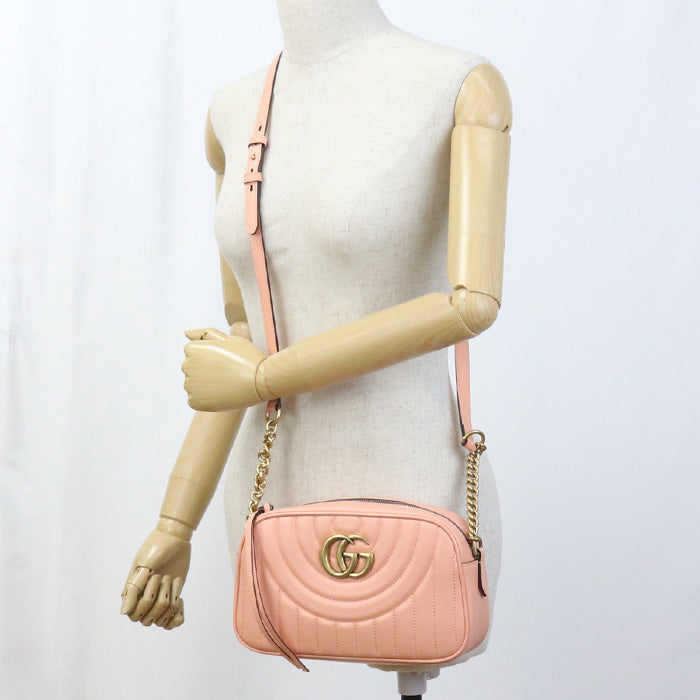 GUCCI GU89433 Small camera bag GG Marmont Shoulder Bag pink Women