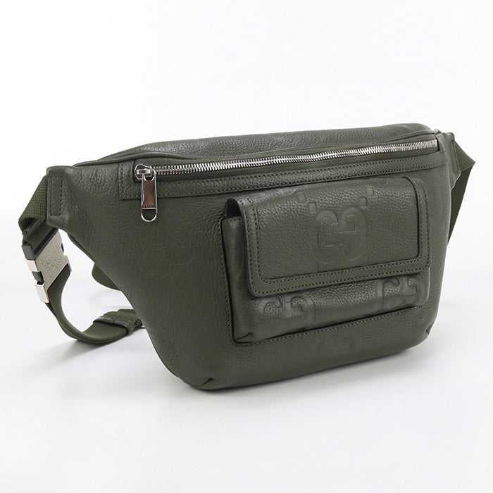 GUCCI 645093 Crossbody Bags Jumbo GG Large Belt Bag, Sling Bag leather green mens