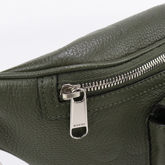 GUCCI 645093 Crossbody Bags Jumbo GG Large Belt Bag, Sling Bag leather green mens