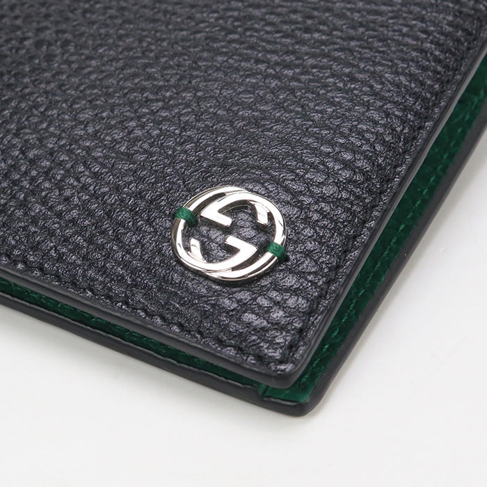 GUCCI GU90443 Coin wallet Interlocking G Folded wallet leather/black mens