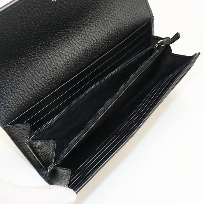GUCCI GU90608 Bicolor Wallet Long double fold coin purse GG Supreme black Women