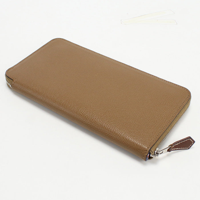 HERMES Azap Long Silk Inn PurseZip Around Epsom brown Women