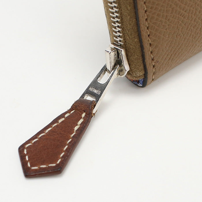 HERMES Azap Long Silk Inn PurseZip Around Epsom brown Women