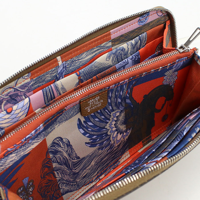 HERMES Azap Long Silk Inn PurseZip Around Epsom brown Women