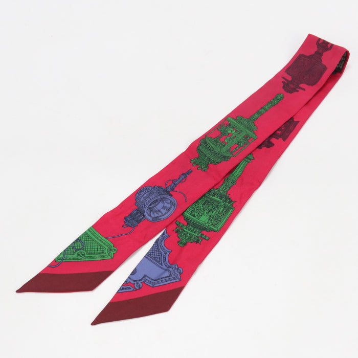 HERMES Scarf Twilly Stole silk Red(Multicolor) Women