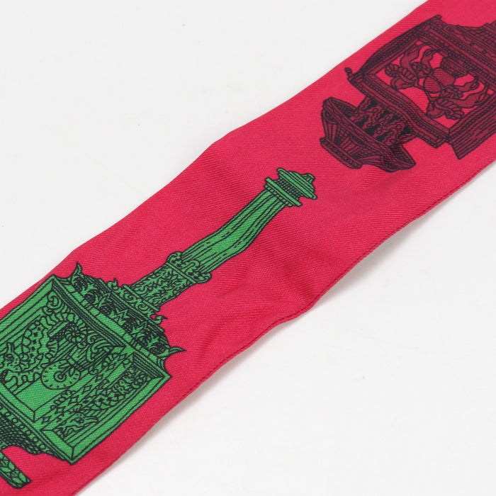HERMES Scarf Twilly Stole silk Red(Multicolor) Women