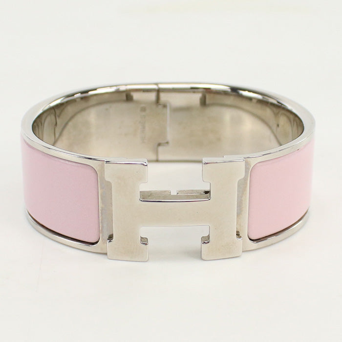HERMES Click crack H Bangle/Palladium Plate pink Women