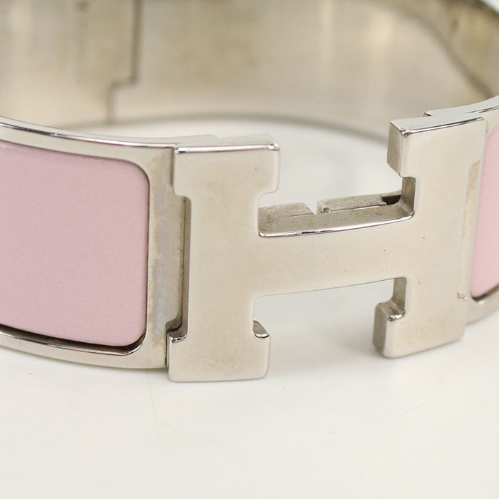HERMES Click crack H Bangle/Palladium Plate pink Women